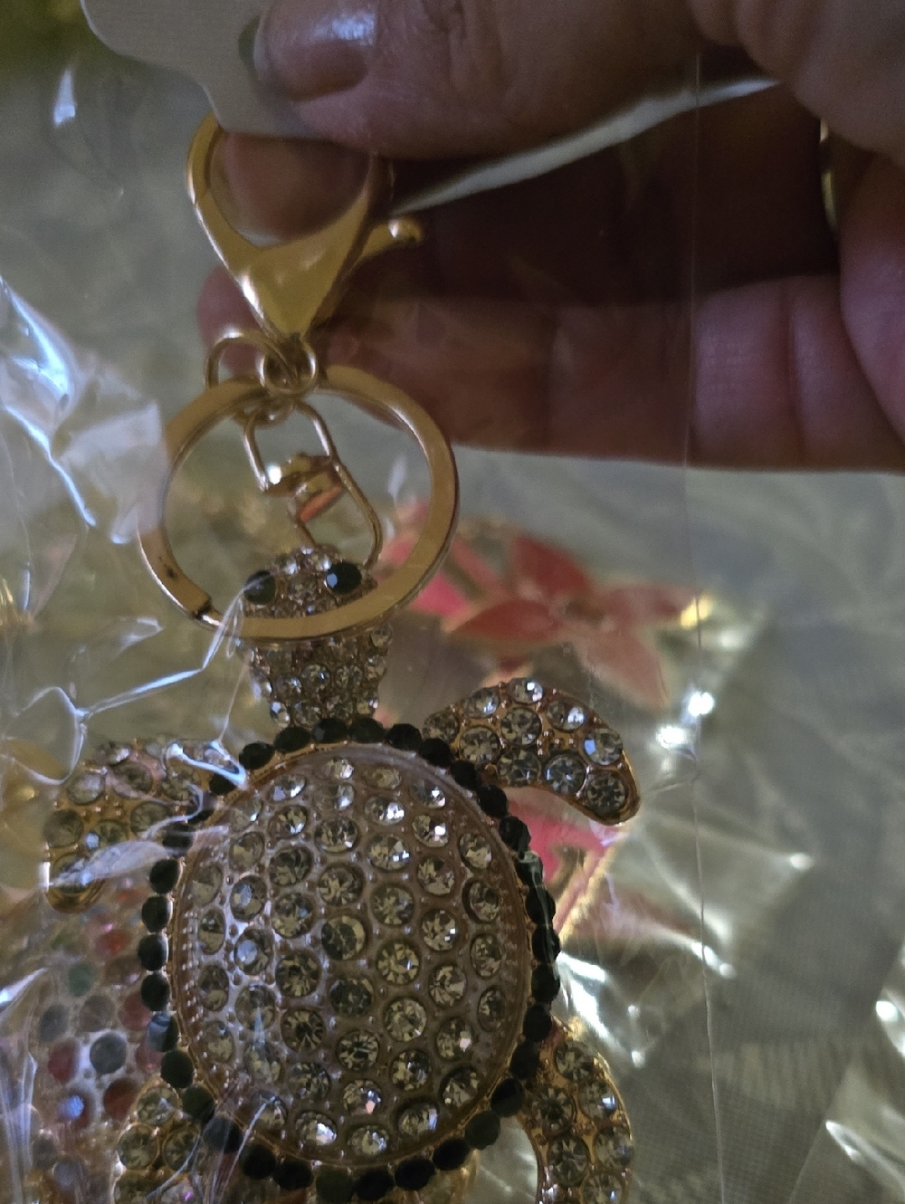 Fashion Jewelry Gold-Tone Crystal Charm Keychain with Multicolor Gem Accents - Picture 14 of 16